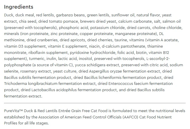 Limited Ingredient Duck & Red Lentils Entrée Grain-Free Cat Food 4 lb
