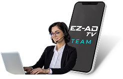 EZ-AD TV team supporting customers using a mobile platform