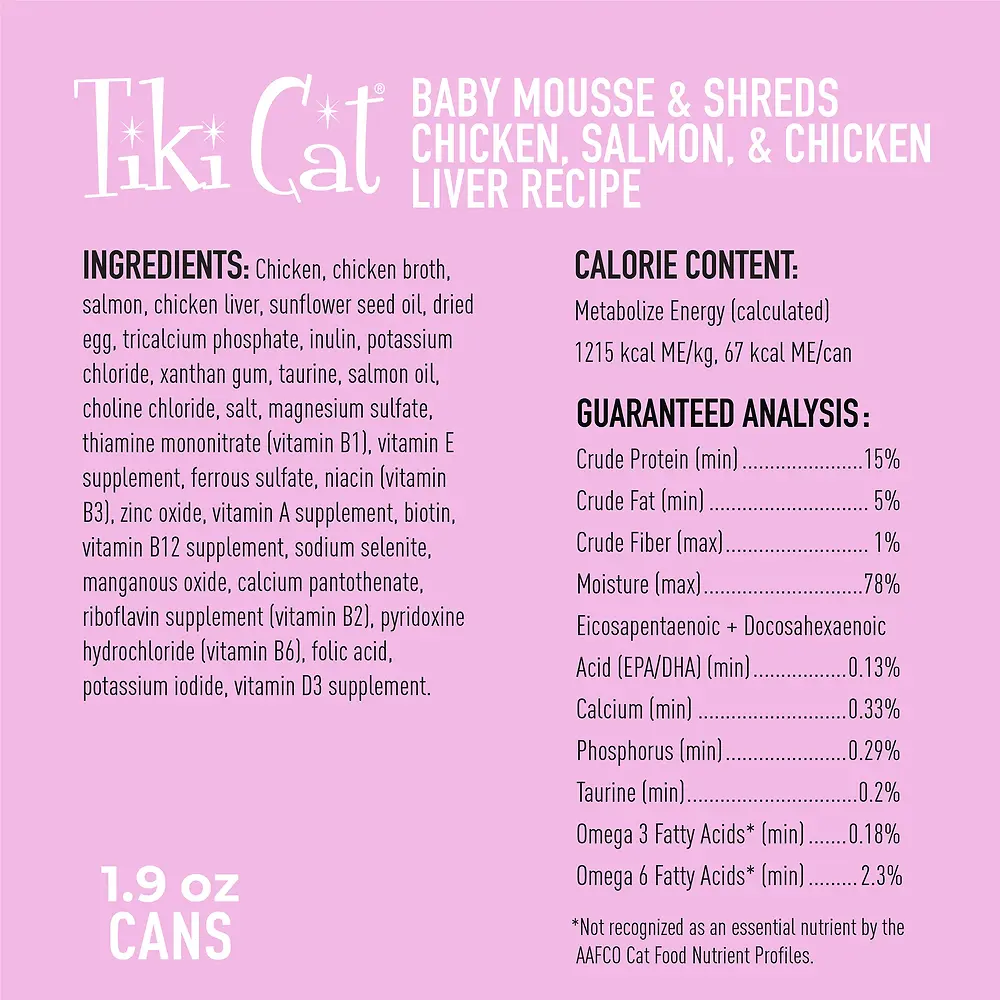 Baby Mouse & Shreds Chicken, Salmon & Chicken Liver Recipe Kitten Canned Cat Food 1.9 oz | 3 Pack