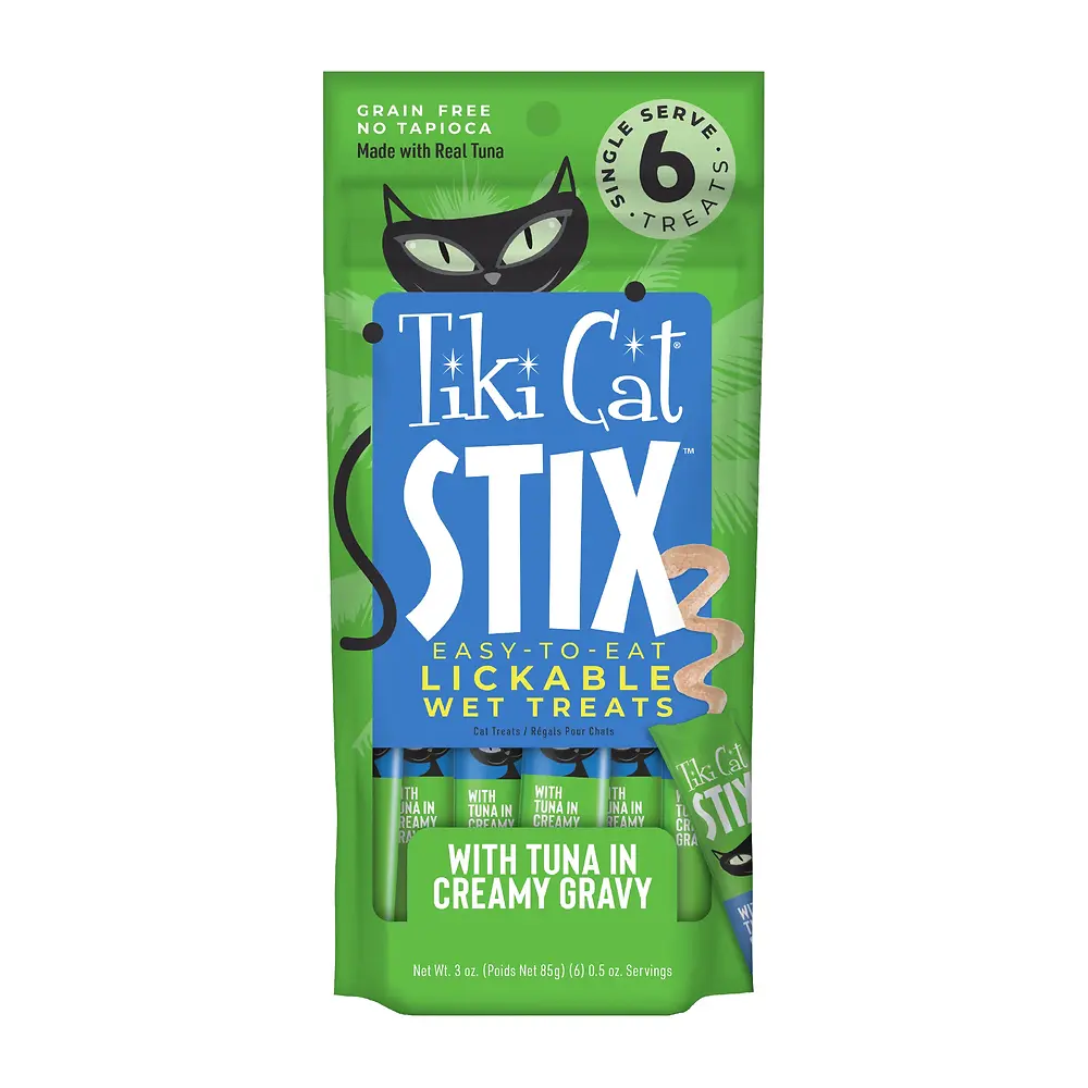 STIX Tuna in Creamy Gravy Wet Treat for Cats 3 oz | 6 Single Serve Packs