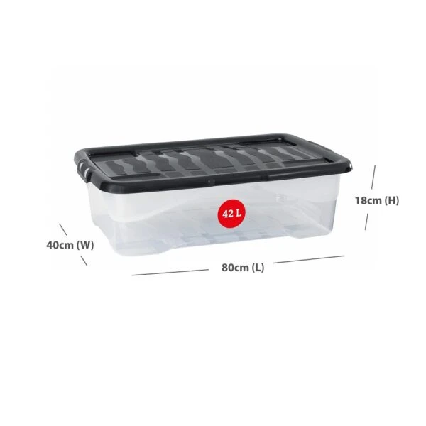 42L - Curve Under Bed Box with Lid