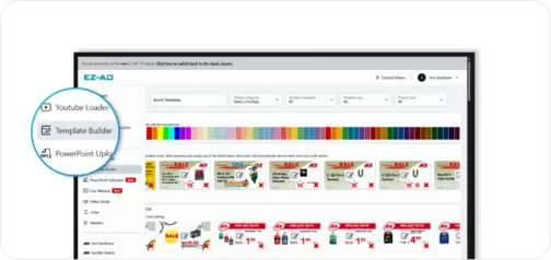 Digital signage template builder dashboard