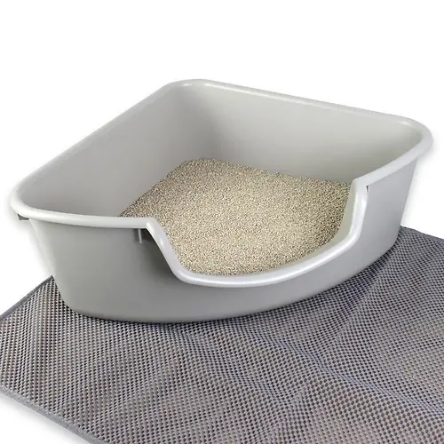 Corner Cat Litter Box Gray