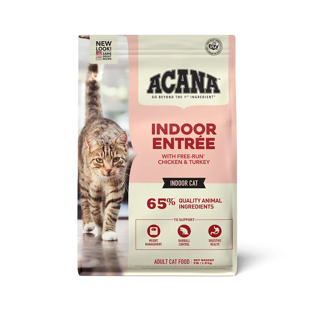 Indoor Entrée Recipe with Poultry & Fish Dry Cat Food 4 lb