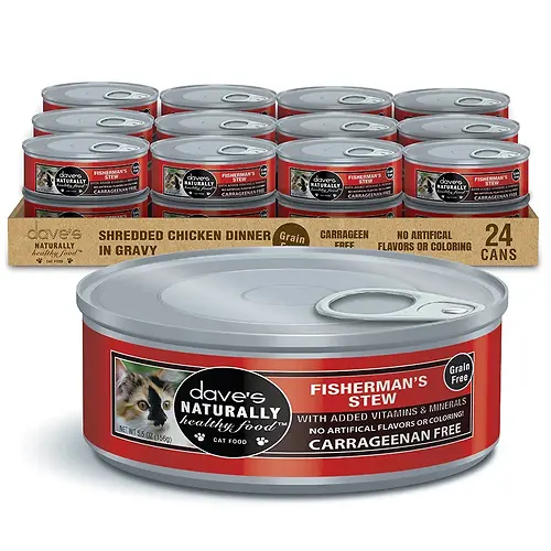 Naturally Healthy Grain-Free Shredded Fisherman's Stew Canned Cat Food 5.5 oz