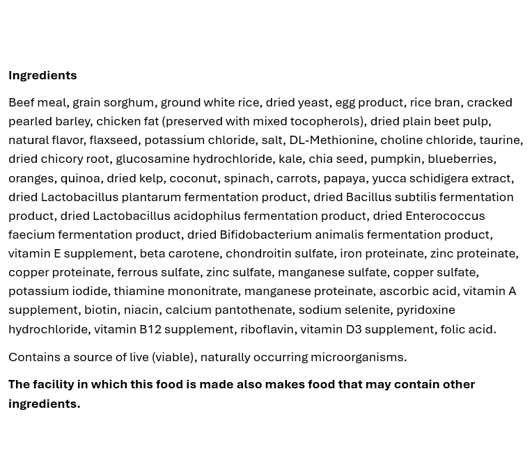 Naturals Adult Dog Beef Meal & Rice Formula Dry Dog Food 40 lb