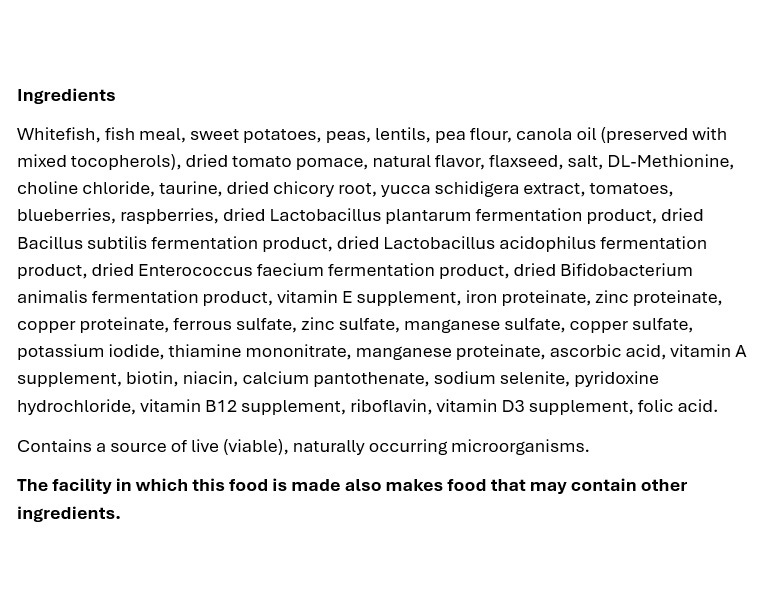 Naturals Grain-Free Wild-Caught Whitefish & Sweet Potato Formula Dry Dog Food 28 lb