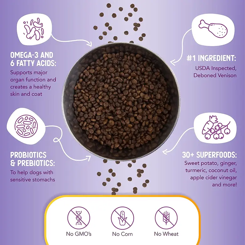 Little Bites Grain-Free Venison & Sweet Potato Recipe Dry Dog Food 12 lb