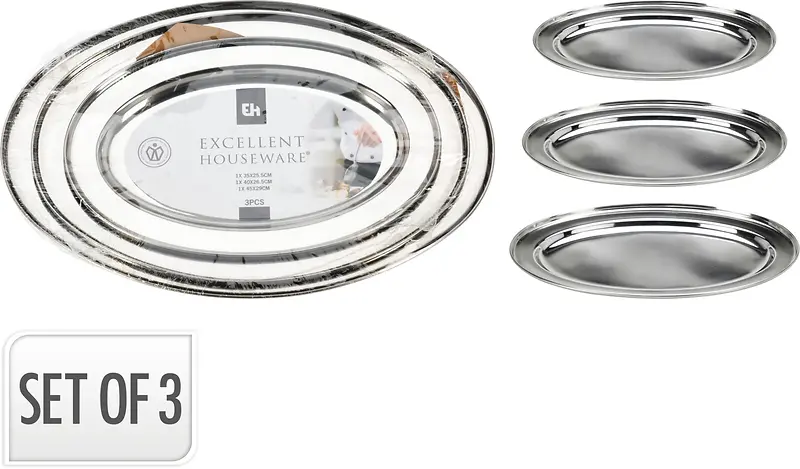 Serving Plate Set – Oval (3 Pieces)