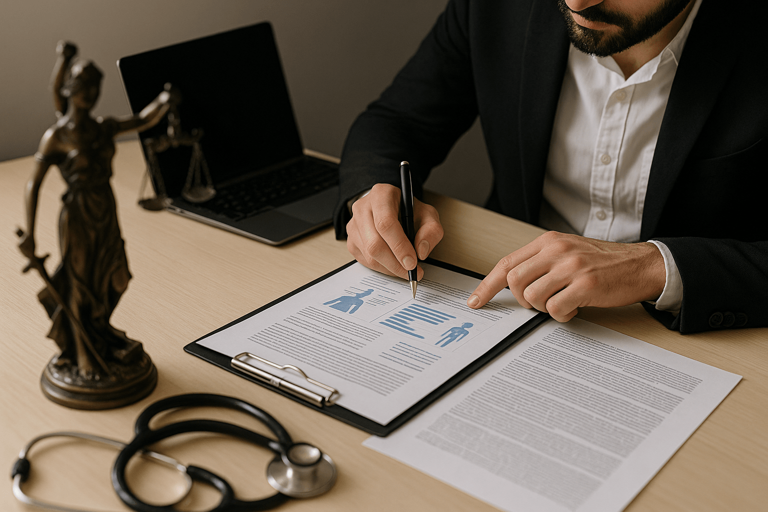 AI-generated medical chronology report showing a structured clinical timeline