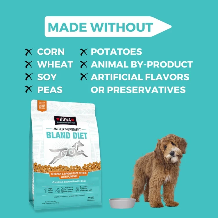 Limited Ingredient Bland Diet Chicken & Brown Rice Recipe with Pumpkin Dry Dog Food 20 lb