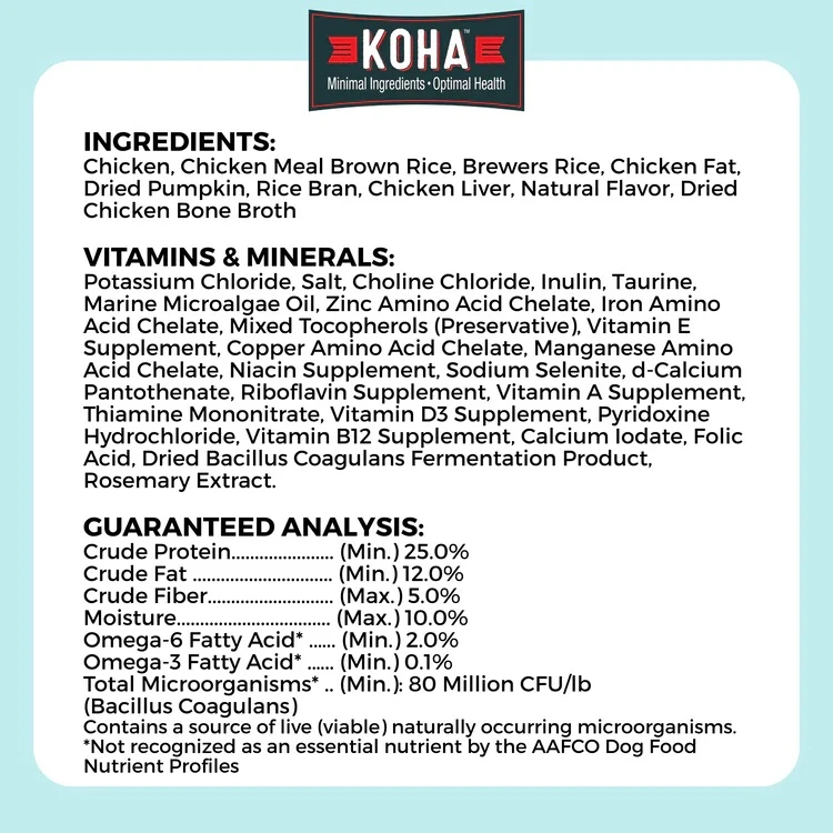 Limited Ingredient Bland Diet Chicken & Brown Rice Recipe with Pumpkin Dry Dog Food 20 lb