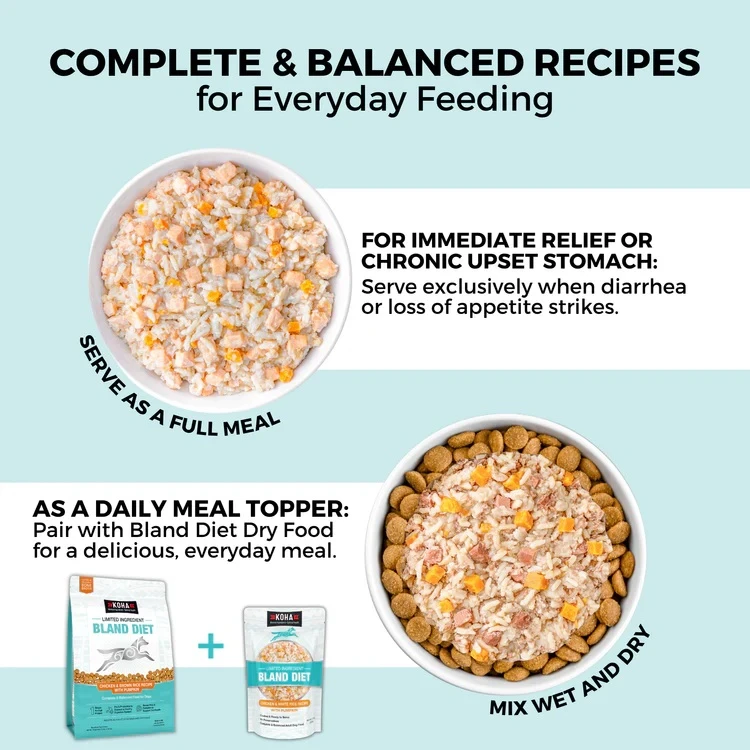 Limited Ingredient Bland Diet Chicken & White Rice Recipe Wet Dog Food Pouch 12.5 oz