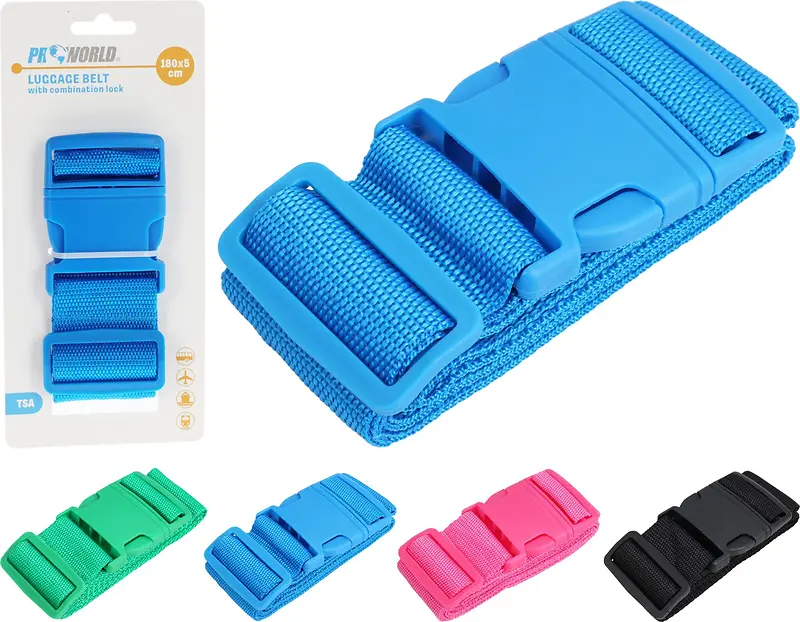 Suitcase Belt with Combination Lock – Assorted Colors