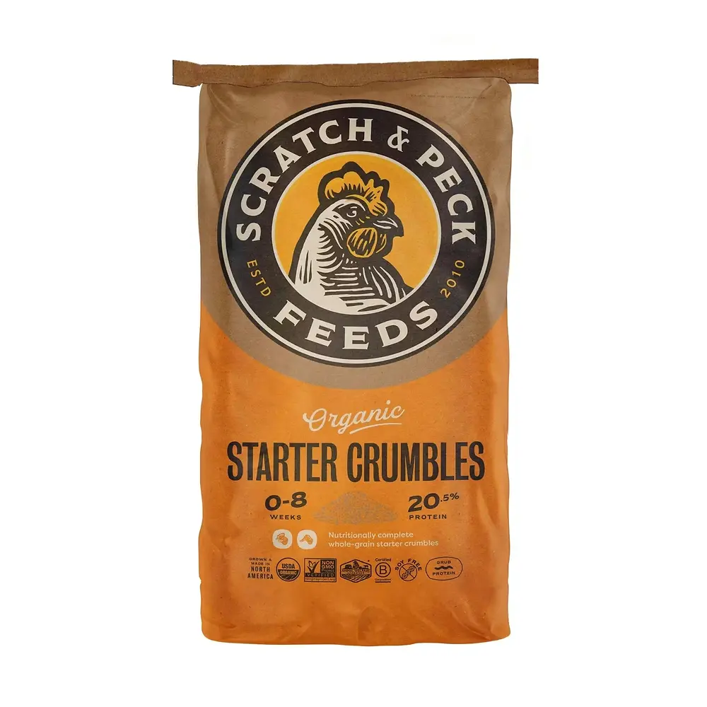 Organic Starter Crumbles Chicken & Duck Feed 35 lb