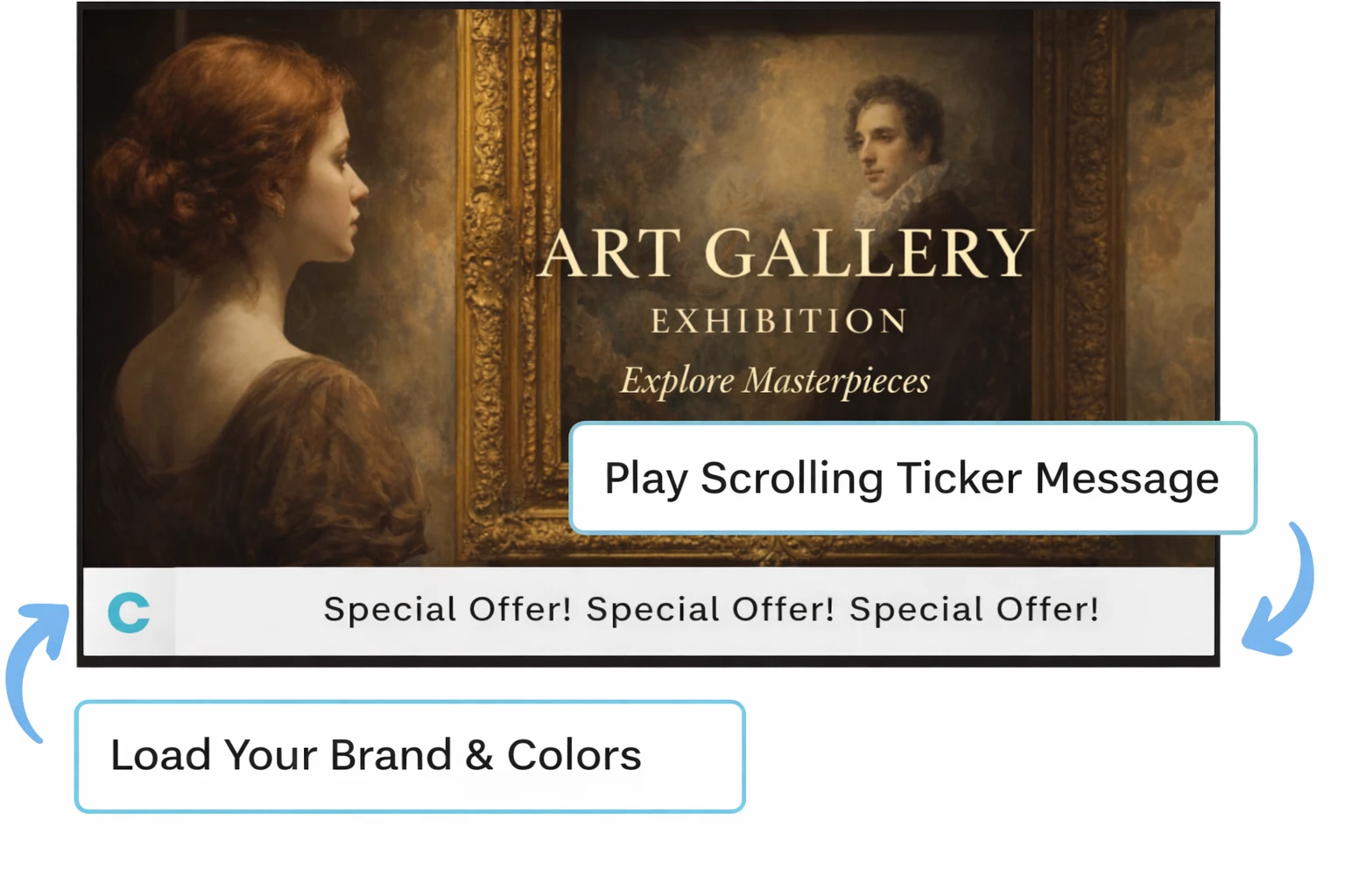 EZ-AD TV digital with ticker feature