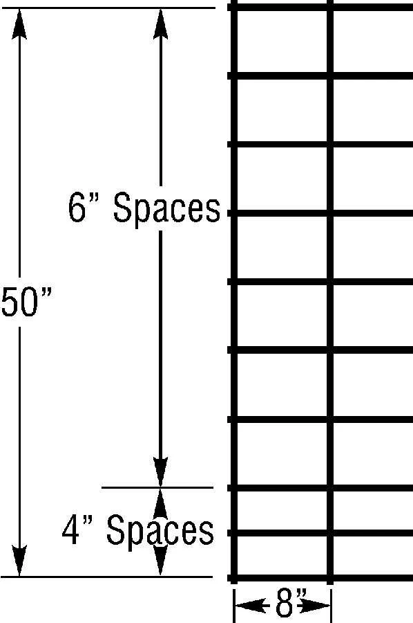 Cattle Panel 5G/10 Wire Graduated Mesh Galvanized 50" x 16'