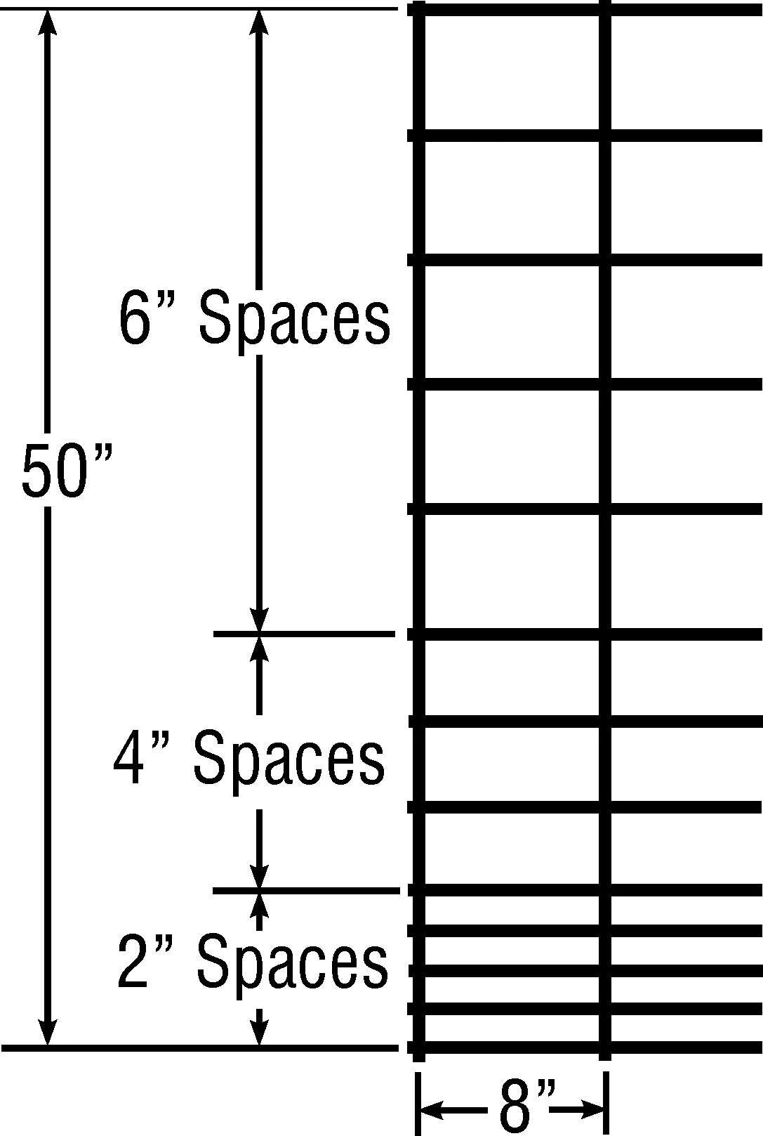 Combo Panel 5G/13 Wire Graduated Mesh Galvanized 50" x 16'