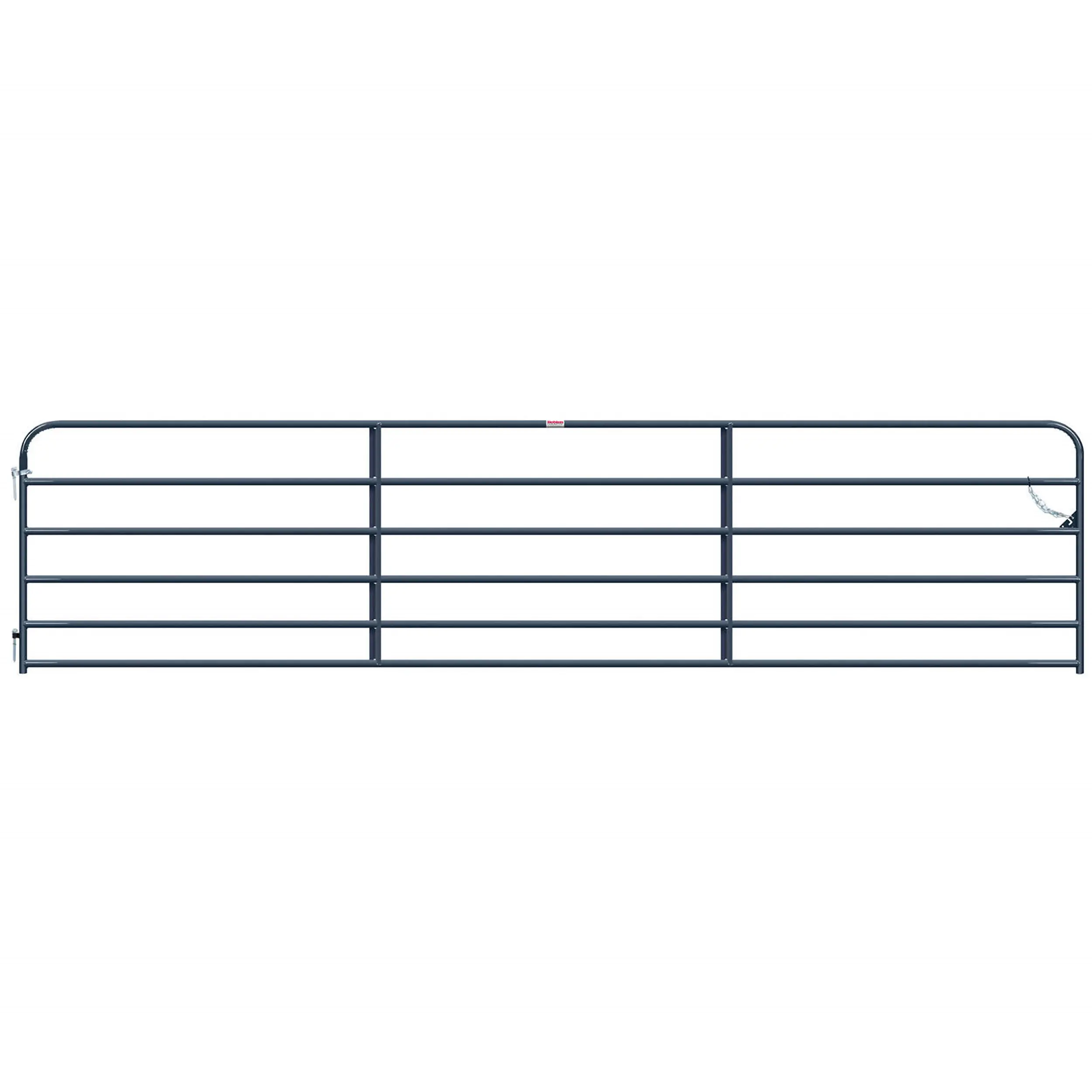 The Heritage Gate (Round Corners) 1-5/8" Tube 6-Rail Gray 14'