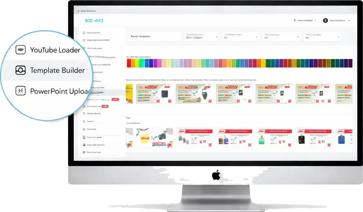Digital signage template builder dashboard