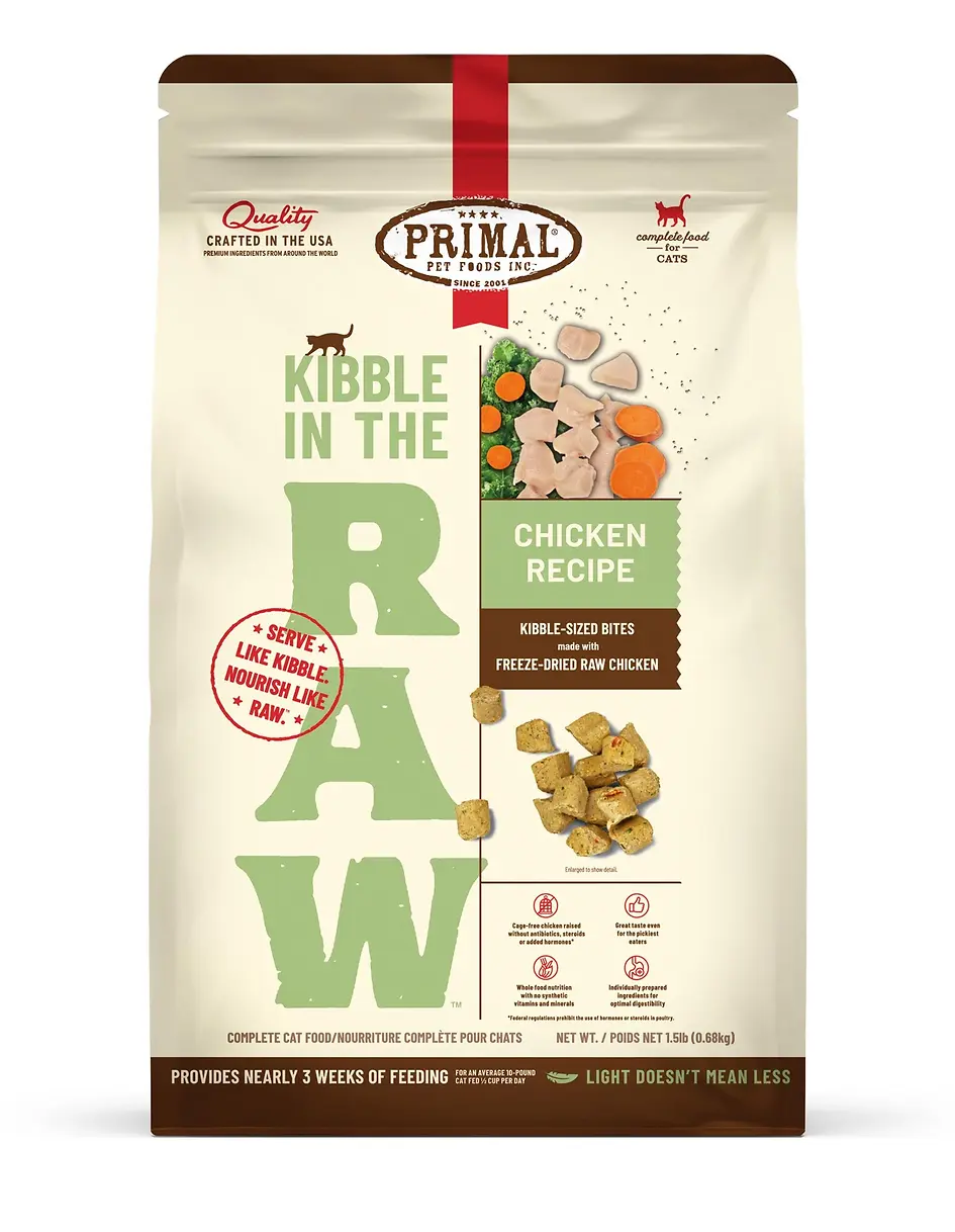 Kibble in the Raw Chicken Recipe Dry Cat Food 1.5 lb