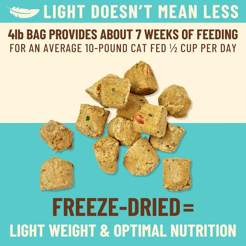 Kibble in the Raw Chicken & Fish Recipe Freeze-Dried Cat Food 1.5 lb