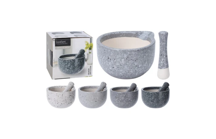 Pestle and Mortar – Stoneware - 4 Assorted Colours