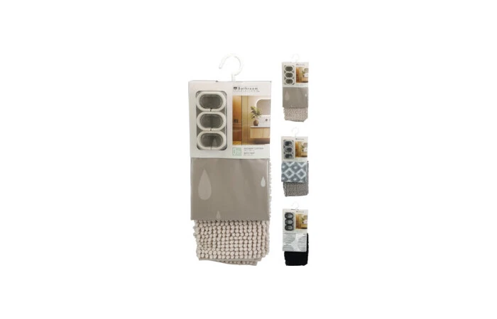 Shower Curtain & Bath Mat Set