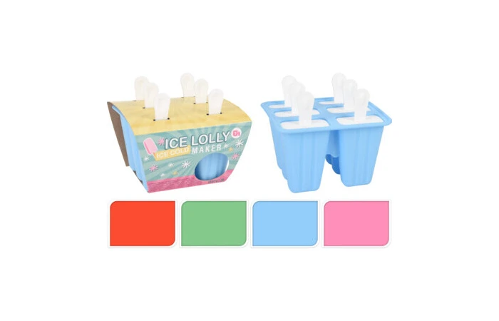 Ice Lolly Maker 6 Moulds – 4 Assorted Colours