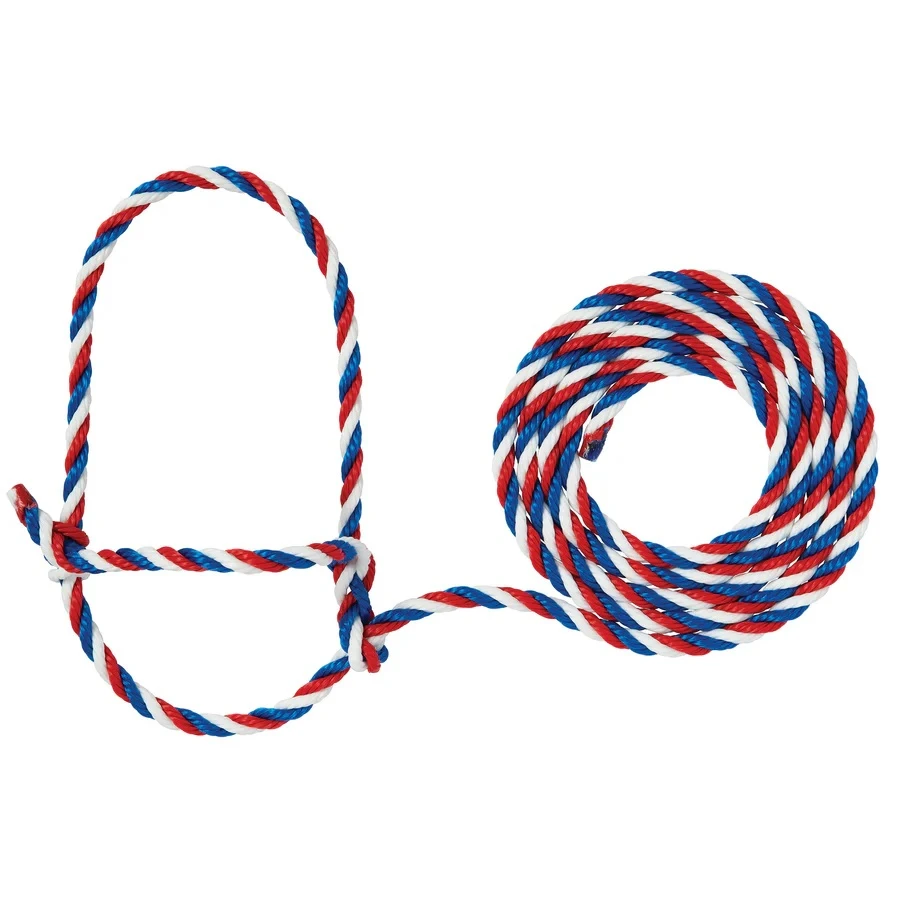 Cattle Rope Halter Blue / Red / White
