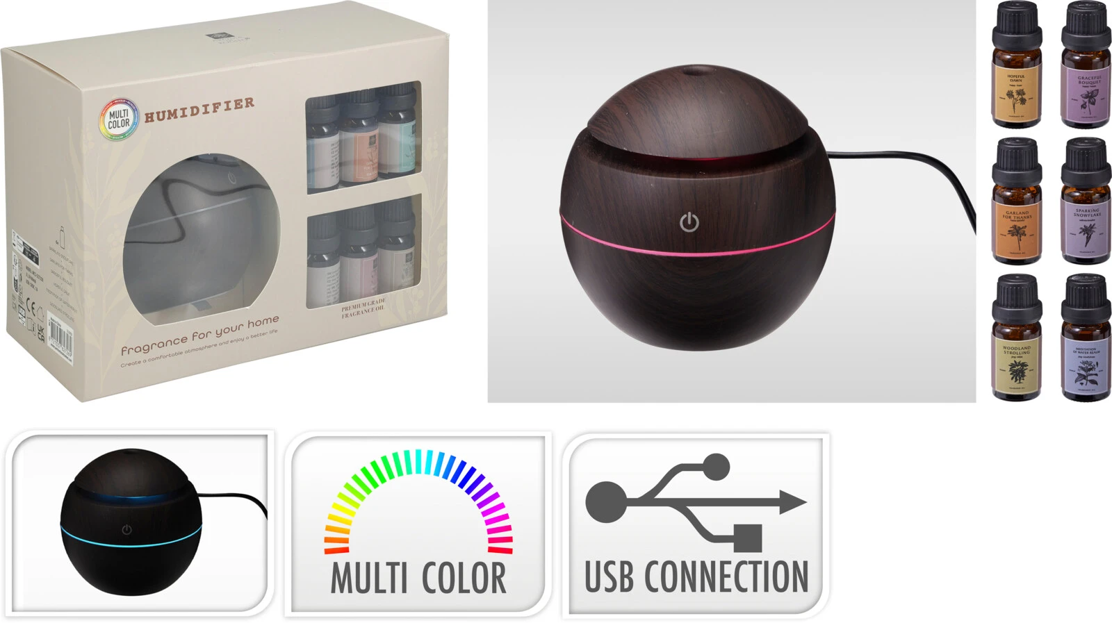Humidifier PP with - 6 × 10ml Scents