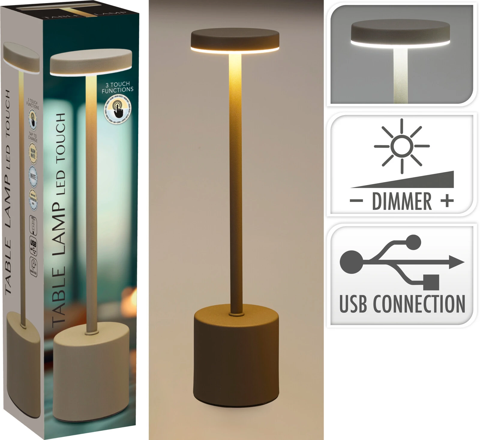 Table Lamp - 8 × 34 cm - Taupe