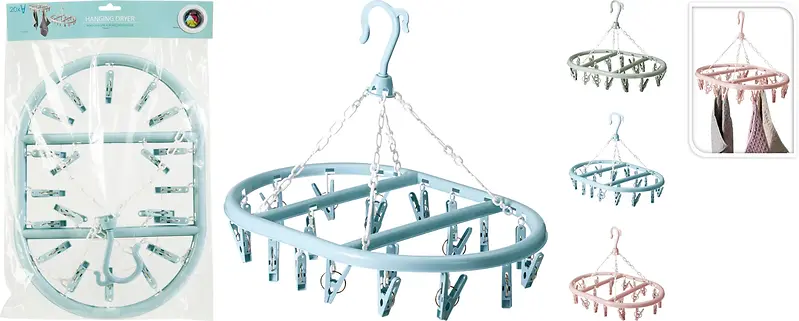 Laundry Dry Hanger – 20 Pegs - 3 Assorted