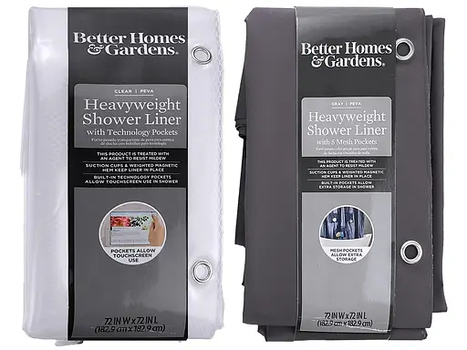 1PC Solid PEVA Shower Liner - Waterproof