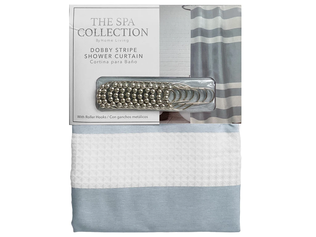 Dobby Stripe Shower Curtain - Waterproof