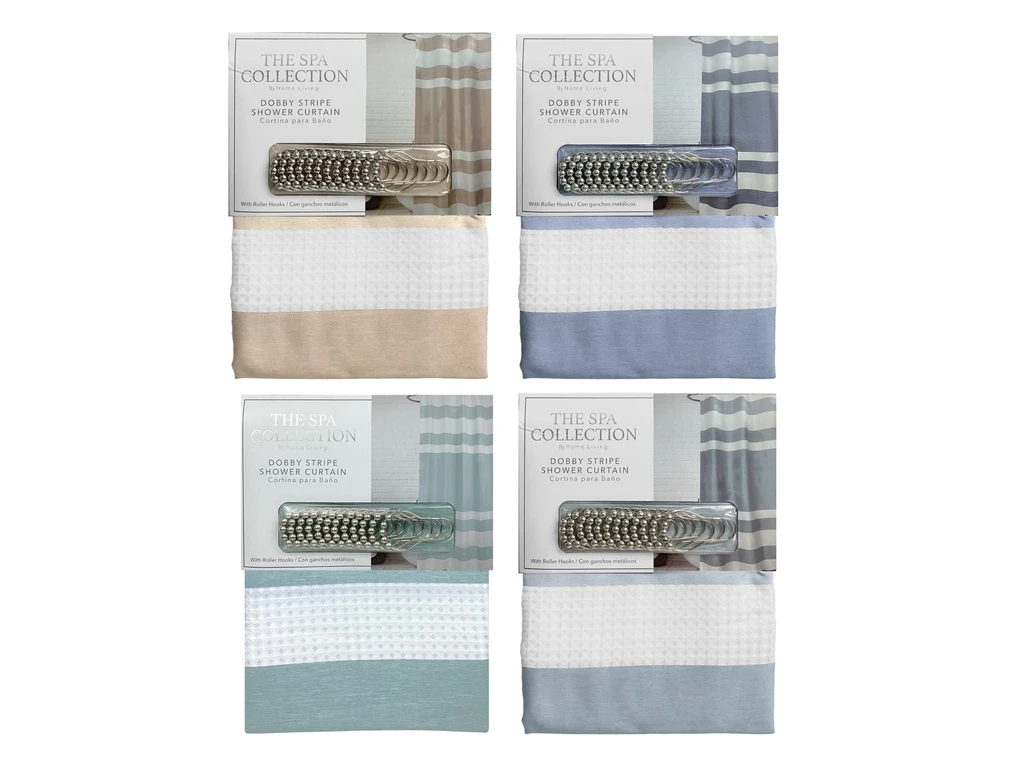 DOBBY STRIPE SHOWER CURTAIN WI