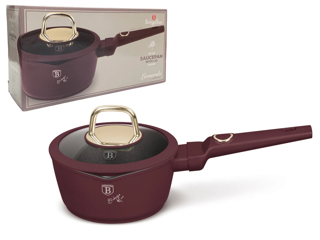 Saucepan with Lid – 16cm - Burgundy
