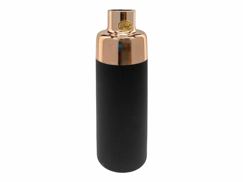 Decorative Bottle Vase – Black & Rose Gold Finish