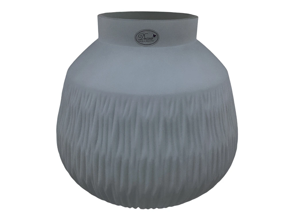Glass Vase Grey  Big Body - 25.5 cm