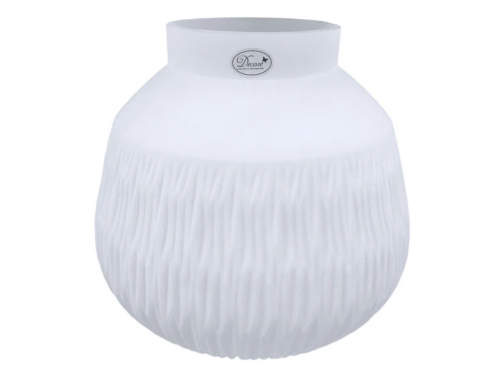 Glass Vase White Big Body - 25.5 cm