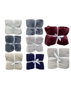 Textured Coral Blankets Assorted Colours