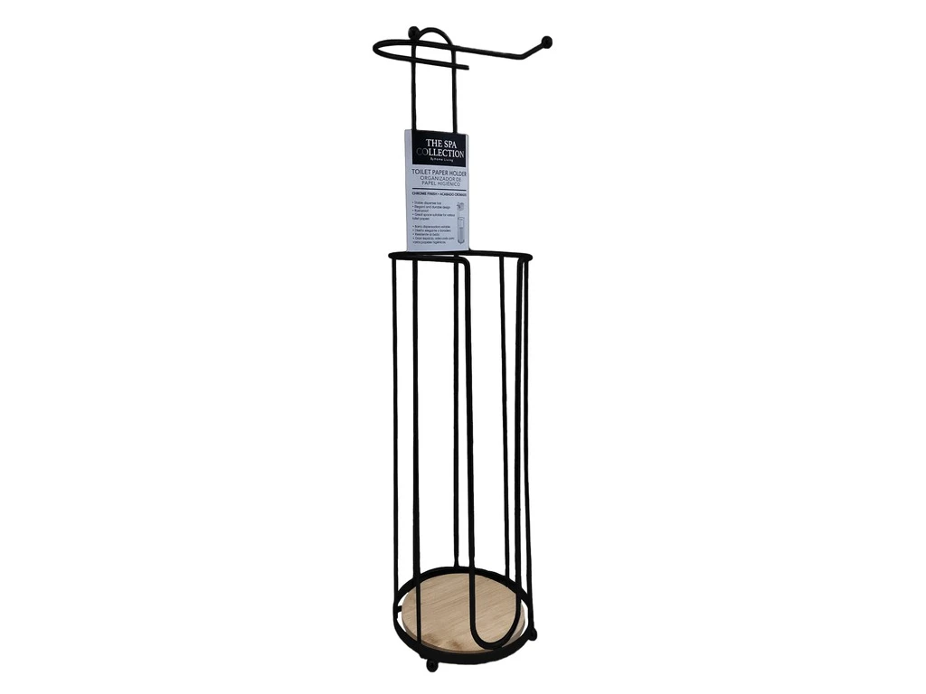 Toilet Paper Holder with Bamboo Base