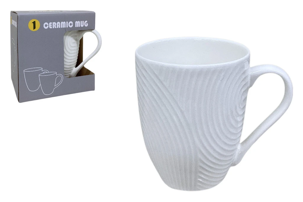 Ceramic Cup – White with Circle Pattern