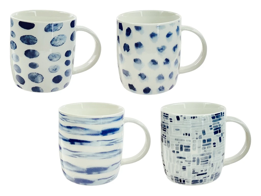 Ceramic Mug – White with Patterns