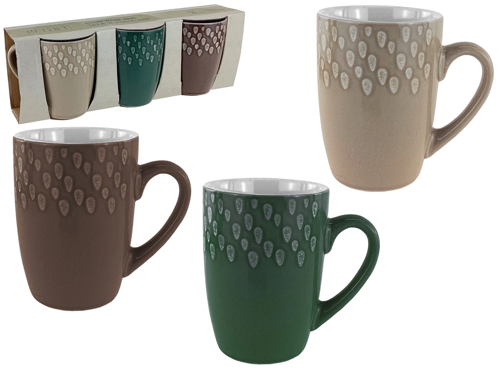 Set of 3 PCS – 12oz Stoneware Mugs