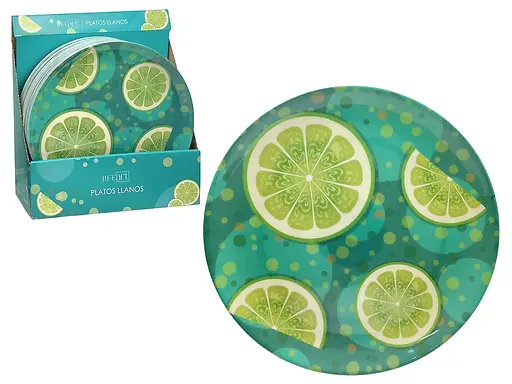 Melamine Dinner Plate Lemon Print - 11” Diameter
