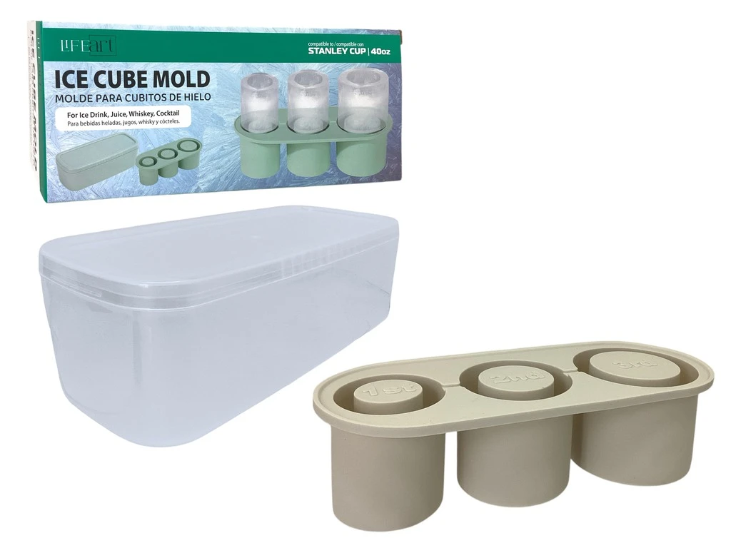 Silicone Ice Cube Tray with Plastic Lid