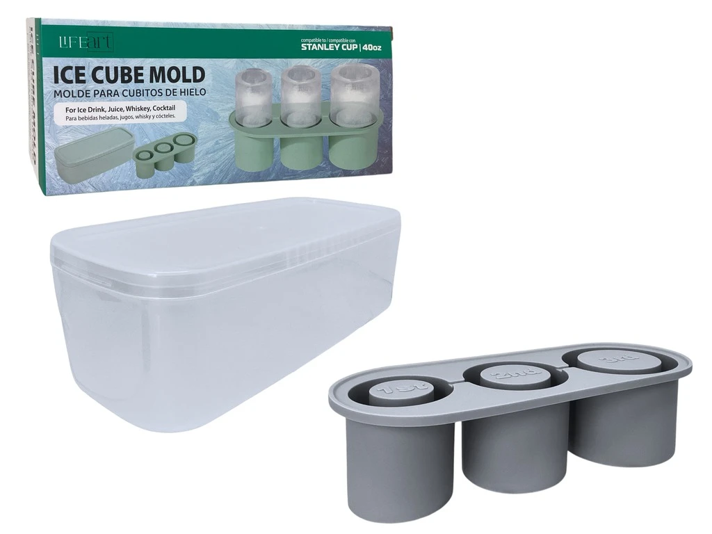 Silicone Ice Cube Tray with Plastic Lid