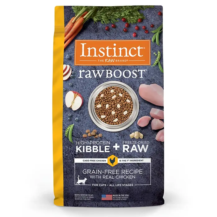 Raw Boost Grain-Free Recipe Real Chicken Recipe Kibble + Raw Dry Cat Food 5 lb