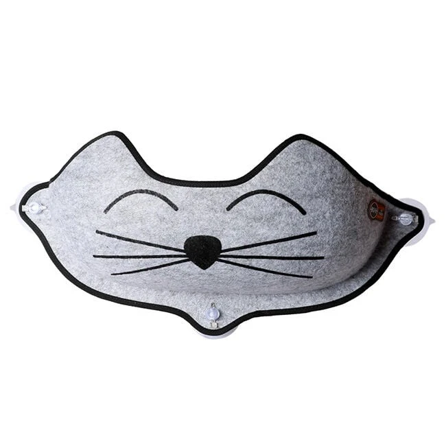 EZ Mount Kittyface Window Bed Gray